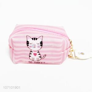 High quality cartoon cat printed pvc coin pouch coin wallet