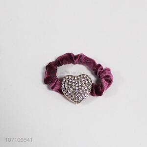 Premium quality rhinestone heart shaped decoration hair ring