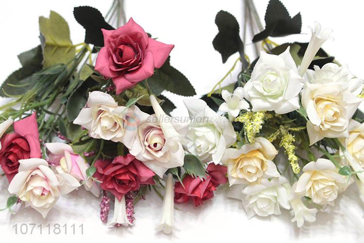 Best Sale Home Decor Plastic Simulation Flowers Artificial Bouquet