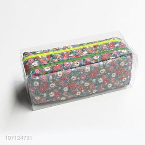 Portable Double Zippers Oxford Cloth Pencil Case For Sale