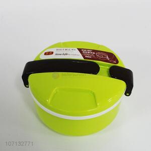 New products round food grade plastic lunch box with spoon