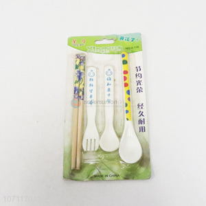 Best Price Household Plastic Spoon Bamboo Chopsticks Set