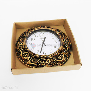 New design vintage round plastic wall clock for room decoration