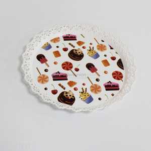 Fashion Printing Round Plastic Tray Snack Tray