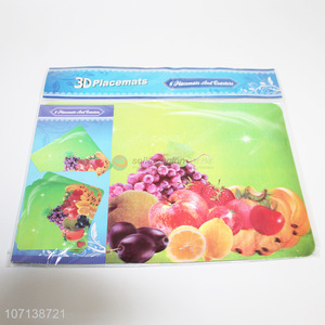 Good Quality 6+6 Pieces Colorful 3D Placemats