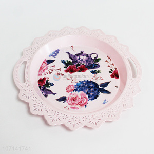 Fashion Design Round Plastic Tray Serving Tray