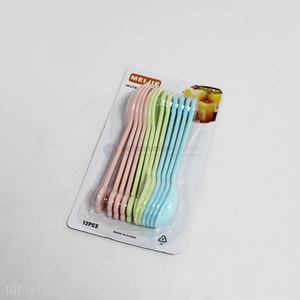 Wholesale 12 Pieces Colorful Plastic Spoon Set