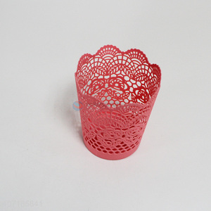 New products office tabletop mini hollowed-out plastic storage basket pen holder