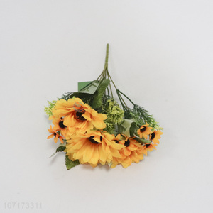 Reasonable price delicate artificial sunflower bouquet for home decoration