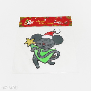 Wholesale Christmas decoration animals mouse pvc window sticker