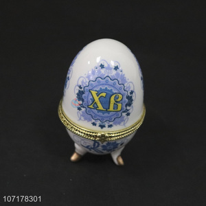 New Arrival Egg Shape Ceramic Jewelry Box