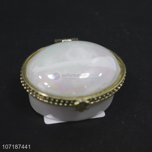 Best price eco gift ceramic jewelry box round porcelain box