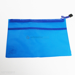 Best price transparent mesh pvc zipper ziplock document file bag