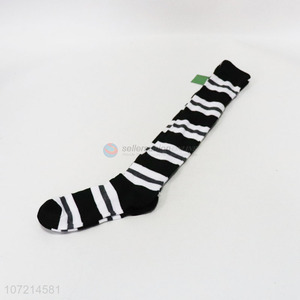 High sales ladies winter warm stripe knitted knee-high socks