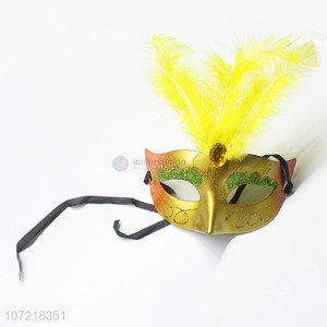 Wholesale Plastic Masquerade Mask Cheap Party Mask With Feather