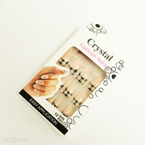 Hot sale French style <em>nail</em> tips full cover <em>fake</em> nails <em>nail</em> supplies