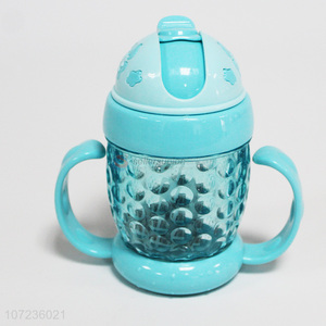 Hot selling blue plastic bottle binaural children water bottle