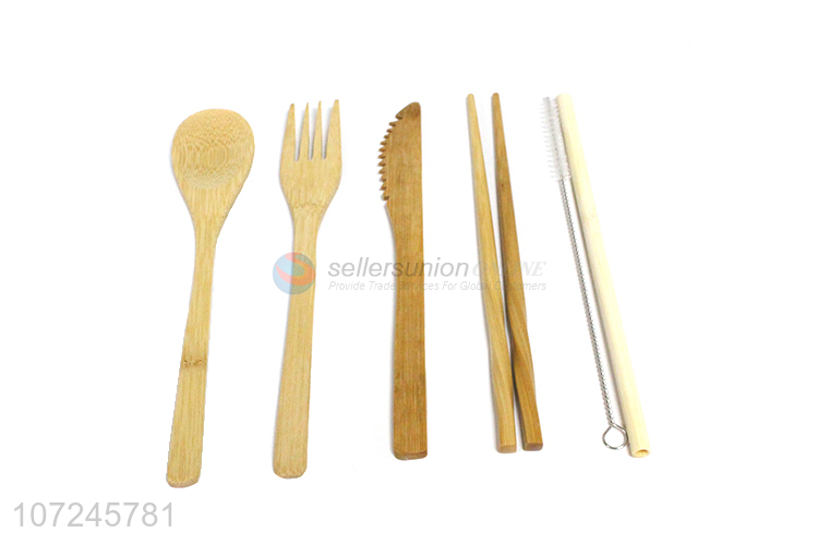 New Eco-Friendly Reusable Bamboo Travel Utensils Flatware Set Bamboo Cutlery Set