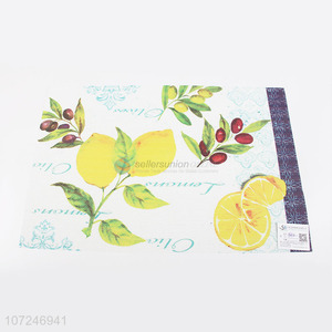 Attractive design waterproof oilproof fruits printed pvc placemat