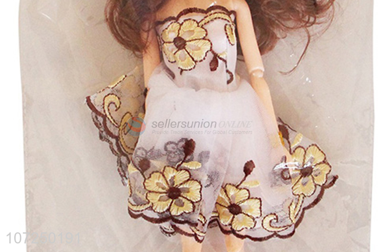 Latest arrival 12joints 3D eyeball wedding dress doll for girls