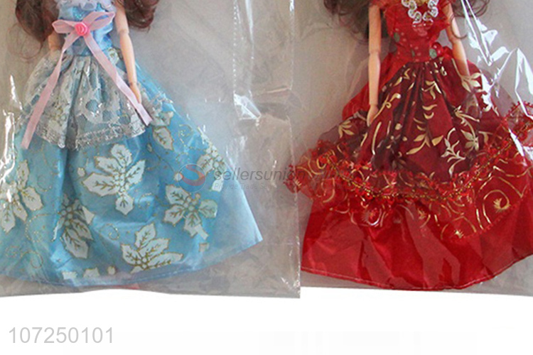 Superior quality 12joints 3D eyeball wedding dress doll for girls