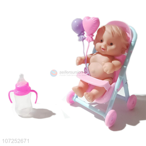 Hot Sale Fashion Design Cute Baby Playing Doll Toy With Troller