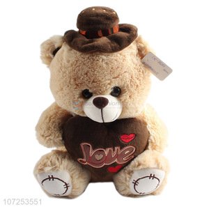 Factory Sell Valentine Gifts Bear Shaped With Heart Shaped Plush Toy