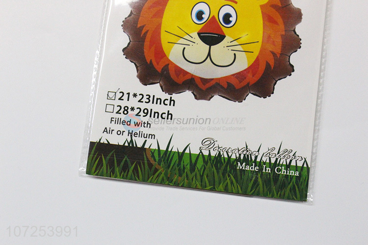 Latest style kids toys cartoon lion shape aluminum foil balloon