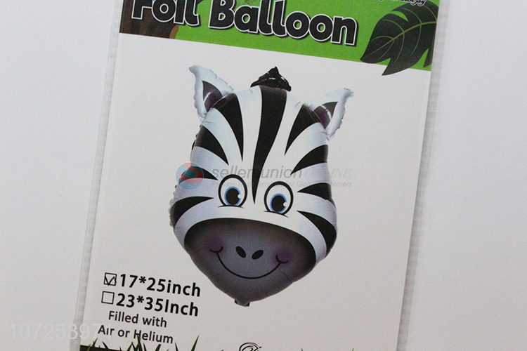 Reasonable price zebra foil balloon for kids birthday party decoration