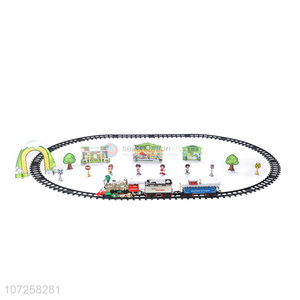 Professional supply electric battery operated mini plastic smoke train set