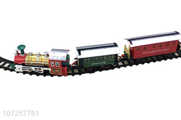 Promotional items battery operated plastic electric toy Christmas train railway set