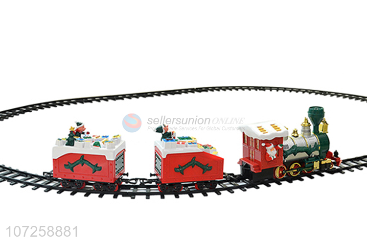 Recent design electric battery operated mini plastic Christmas train set