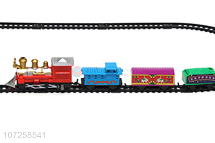 Premium quality battery operated plastic train railway set slot toys