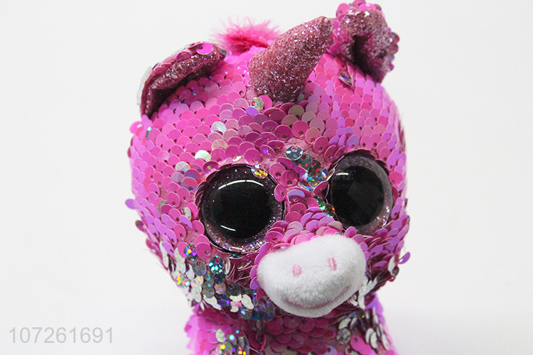 Top supplier handmade sequin plush horse toy cartoon animal toy