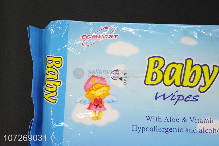 Factory Sell Hypoallergenic And Alcohol Free 80Pcs Baby Cleaning Wipes
