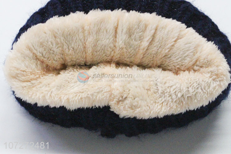 Best sale ladies winter knitted hat fleece beanie hat with shiny stones