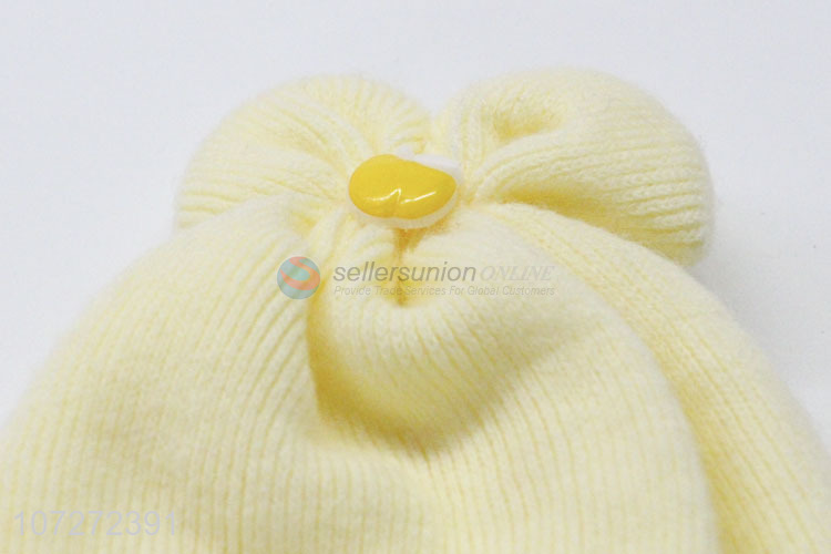 Good market women winter warm fleece beanie hat knitted polyester hat