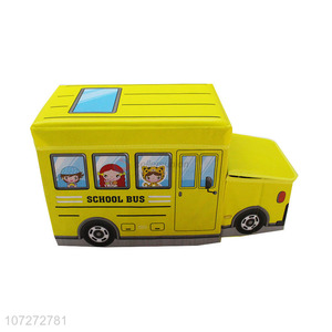 Latest style children folding cartoon school bus storage stool