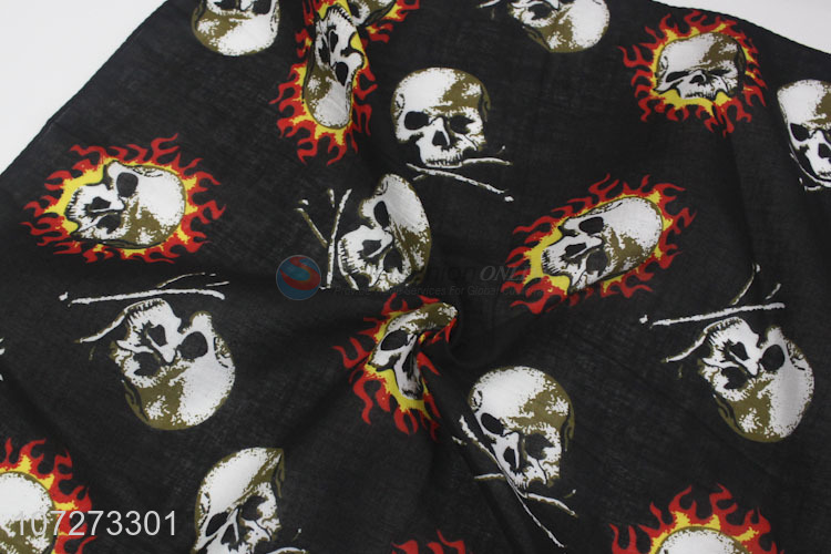 Premium quality personalized cotton square bandana skull printed square headkerchief