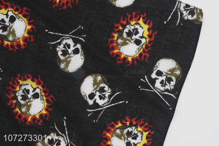 Premium quality personalized cotton square bandana skull printed square headkerchief