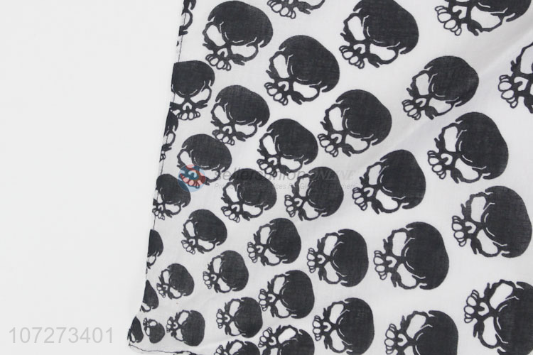 Good quality fashion skull printed face shield 100% cotton square bandana