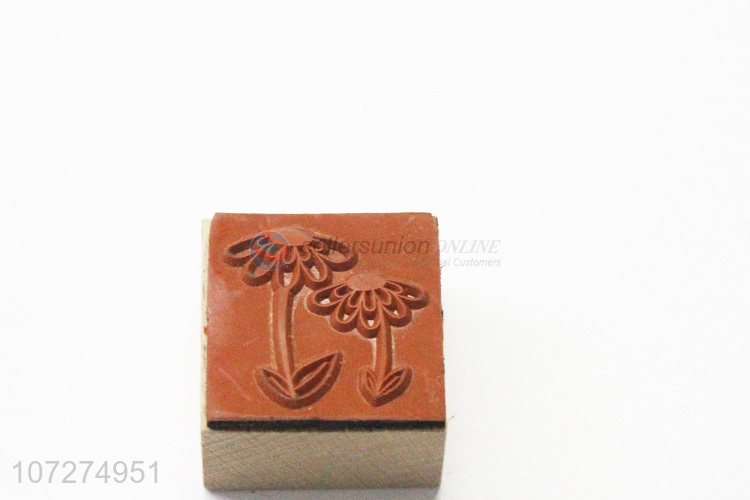 Promotional cheap square engraved wooden stamp with custom logo