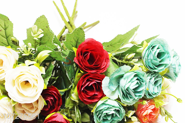 High Quality Colorful Rose Silk Cloth Flower