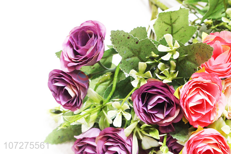 High Quality Colorful Rose Silk Cloth Flower