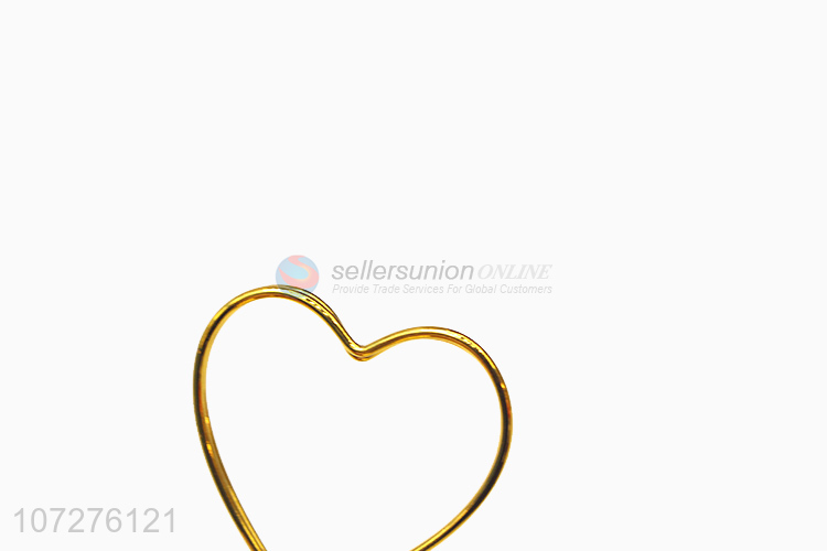 Factory wholesale gold heart shape metal name card holder for decoration