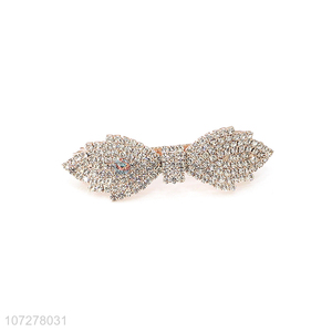 New Design Rhinestone Hair Clip Fashion Alloy Spring Clip