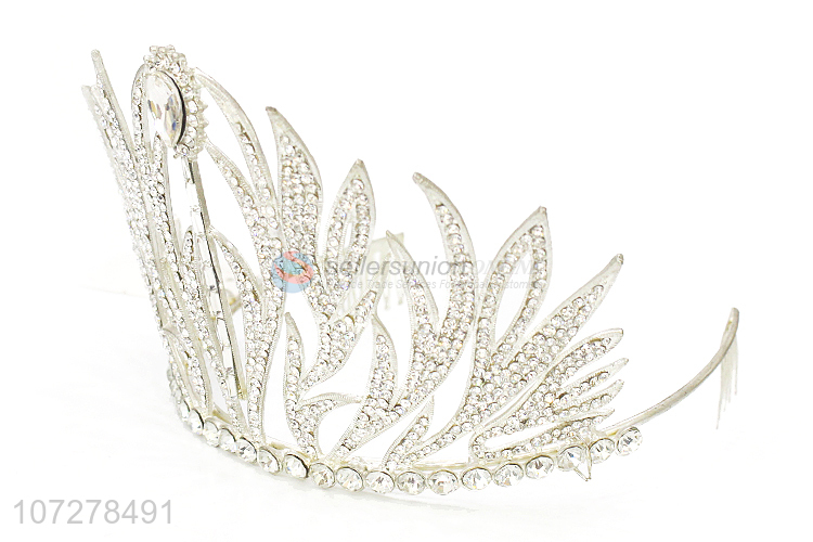 Good Quality Rhinestone Alloy Wedding Pageant Crown And Tiaras