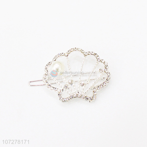 Wholesale Pearls Hair Pin Fashion Frog Buckle Clip