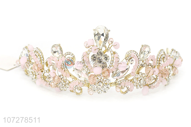 Popular Colorful Rhinestone Alloy Crown And Tiaras For Ladies