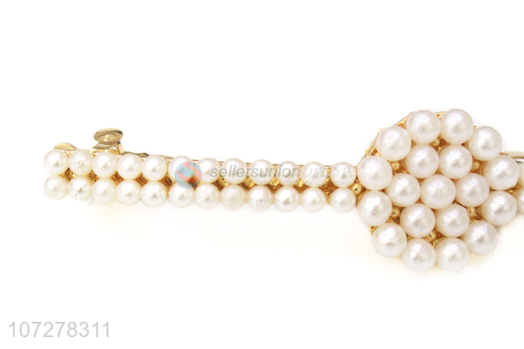 New Style Pearls Hair Pin Fashion Spring Clip Hair Clip